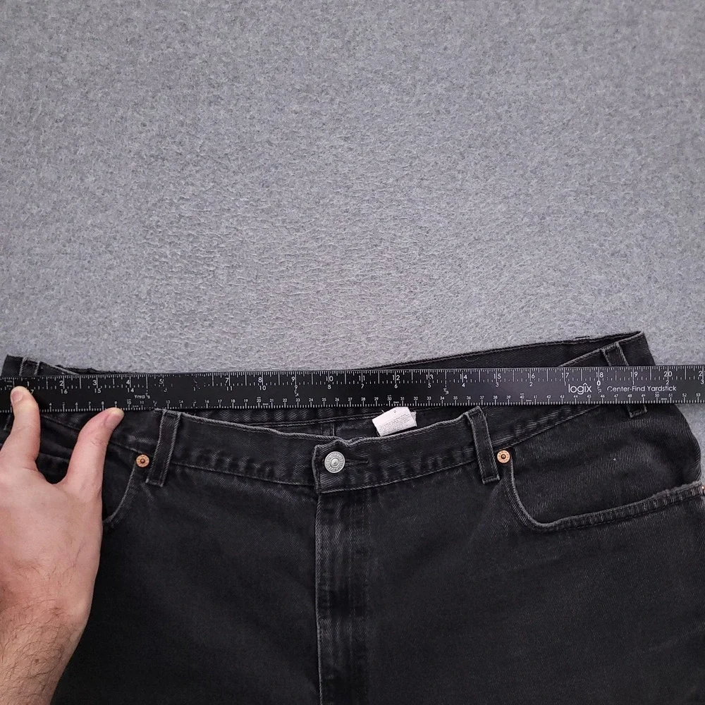 Levis 560 Jeans Mens 42x32 (40x31) Loose Fit Tapered Leg Black Distressed